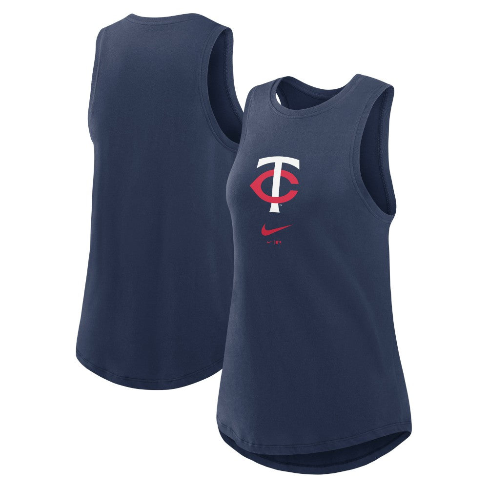 Minnesota Twins Nike Women's Legacy Icon High Neck Dri-FIT Tank Top - Navy - Nike on Sale