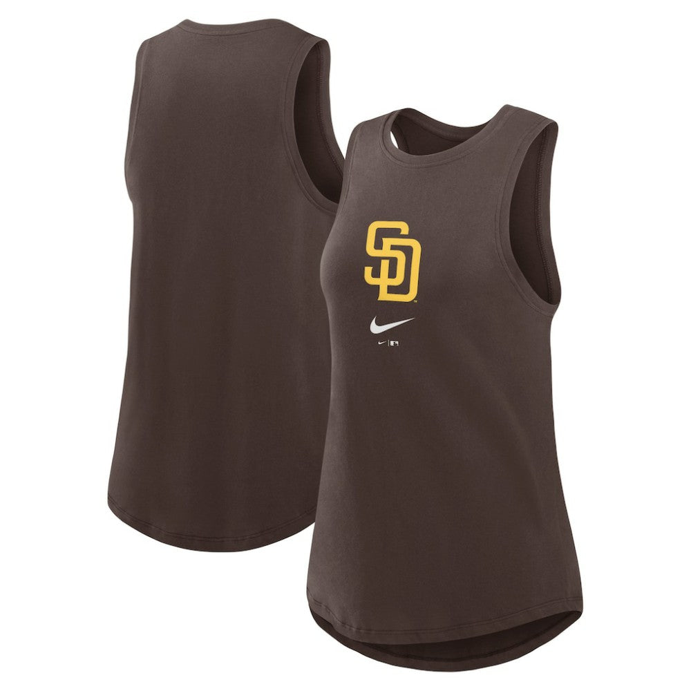 San Diego Padres Nike Women's Legacy Icon High Neck Dri-FIT Tank Top - Brown - Nike Discount