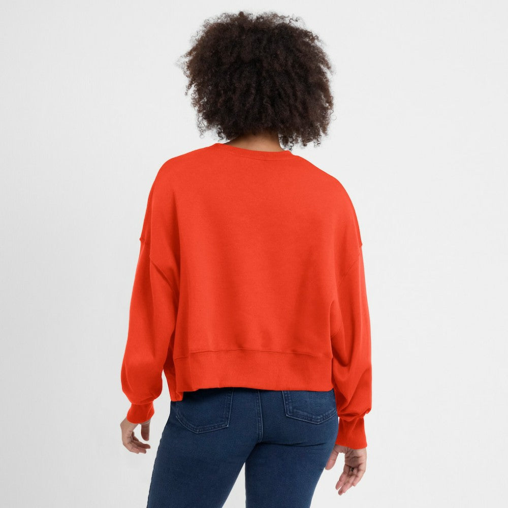 Houston Astros Nike Women's Oversized Cropped Pullover Sweatshirt - Orange - Nike Lifestyle
