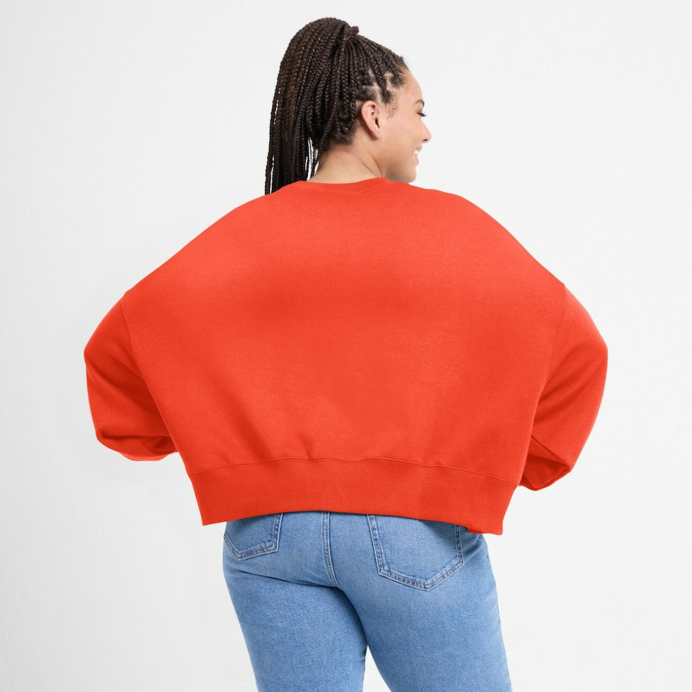 Houston Astros Nike Women's Oversized Cropped Pullover Sweatshirt - Orange - Nike Lifestyle