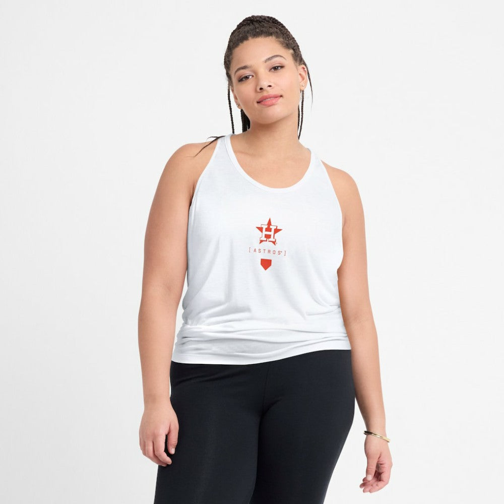 Houston Astros Nike Women's Open-Back Crisscross Dri-FIT Tank Top - White - Nike Discount
