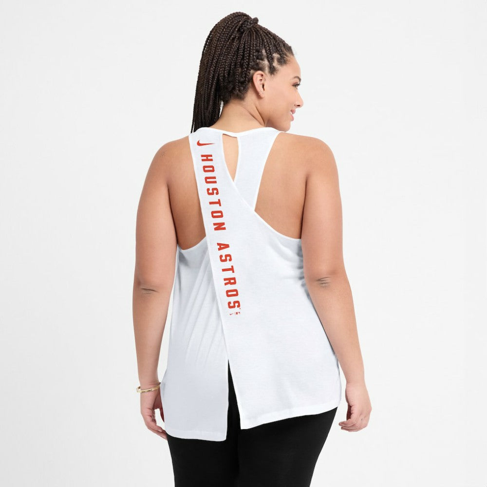 Houston Astros Nike Women's Open-Back Crisscross Dri-FIT Tank Top - White - Nike Discount