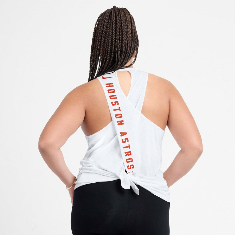 Houston Astros Nike Women's Open-Back Crisscross Dri-FIT Tank Top - White - Nike Discount