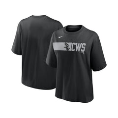 Chicago White Sox Nike Women's Knockout Boxy T-Shirt - Black - Nike on Sale