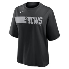 Chicago White Sox Nike Women's Knockout Boxy T-Shirt - Black - Nike on Sale