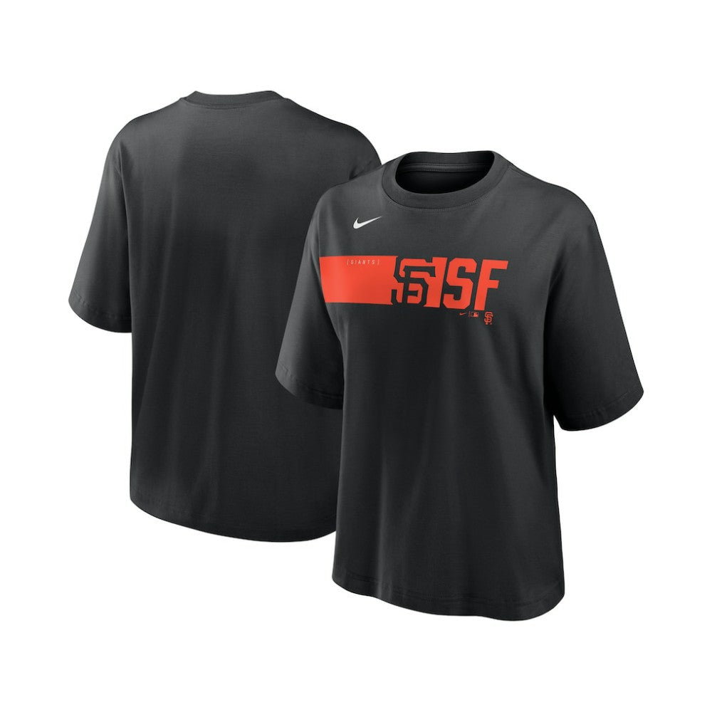 San Francisco Giants Nike Women's Knockout Boxy T-Shirt - Black - Nike Sale