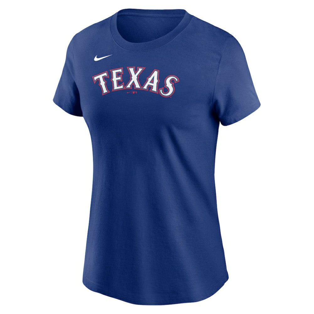 Texas Rangers Nike Women's Wordmark T-Shirt - Royal - Nike on Sale