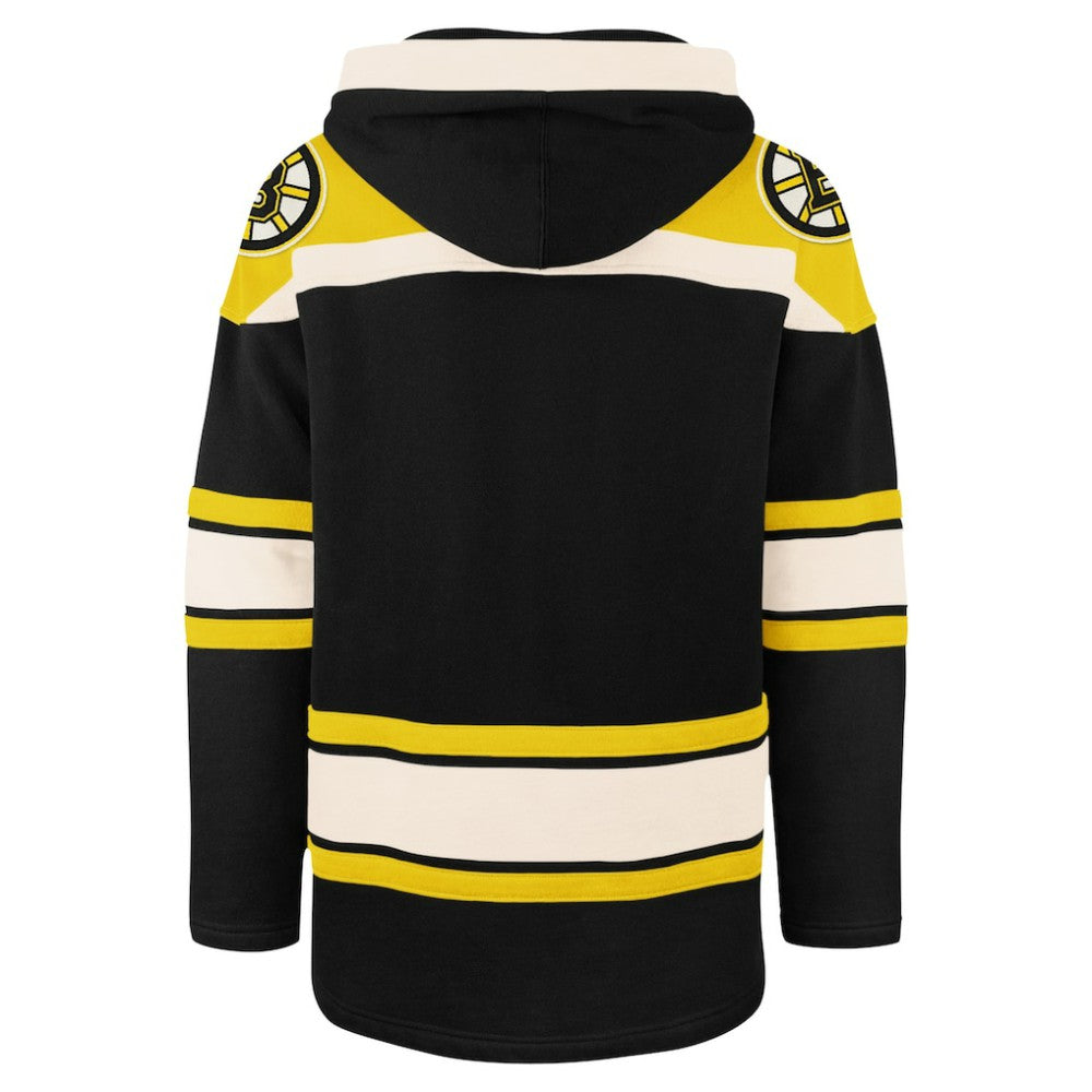 Boston Bruins '47 100th Anniversary Superior Lacer Pullover Hoodie - Black - NHL 200237988