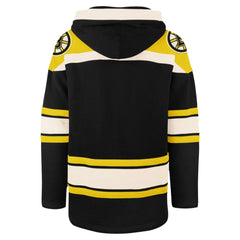 Boston Bruins '47 100th Anniversary Superior Lacer Pullover Hoodie - Black - NHL 200237988