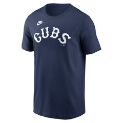 Chicago Cubs Nike Cooperstown Collection Wordmark T-Shirt - Navy - Nike on Sale