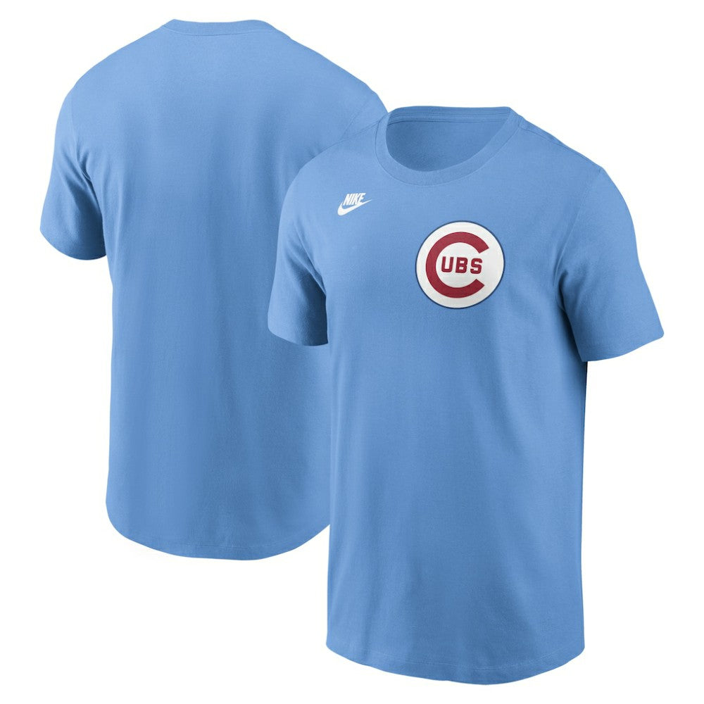Chicago Cubs Nike Cooperstown Collection Wordmark T-Shirt - Light Blue - Nike Discount