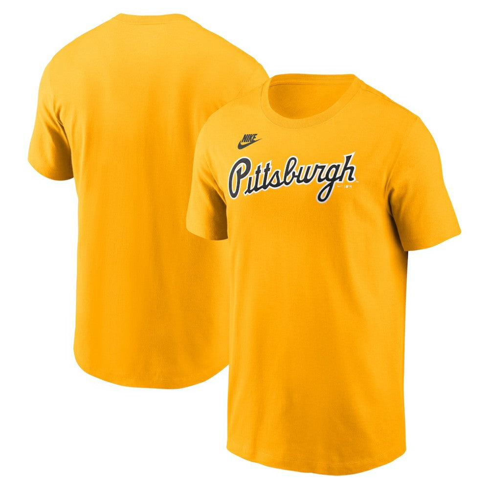Pittsburgh Pirates Nike Cooperstown Collection Wordmark T-Shirt - Gold - Nike Discount