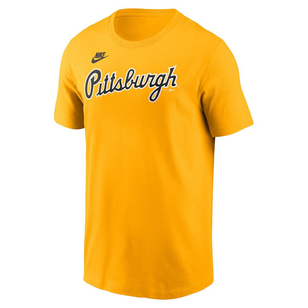 Pittsburgh Pirates Nike Cooperstown Collection Wordmark T-Shirt - Gold - Nike Discount