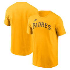 San Diego Padres Nike Cooperstown Collection Wordmark T-Shirt - Gold - Nike Discount