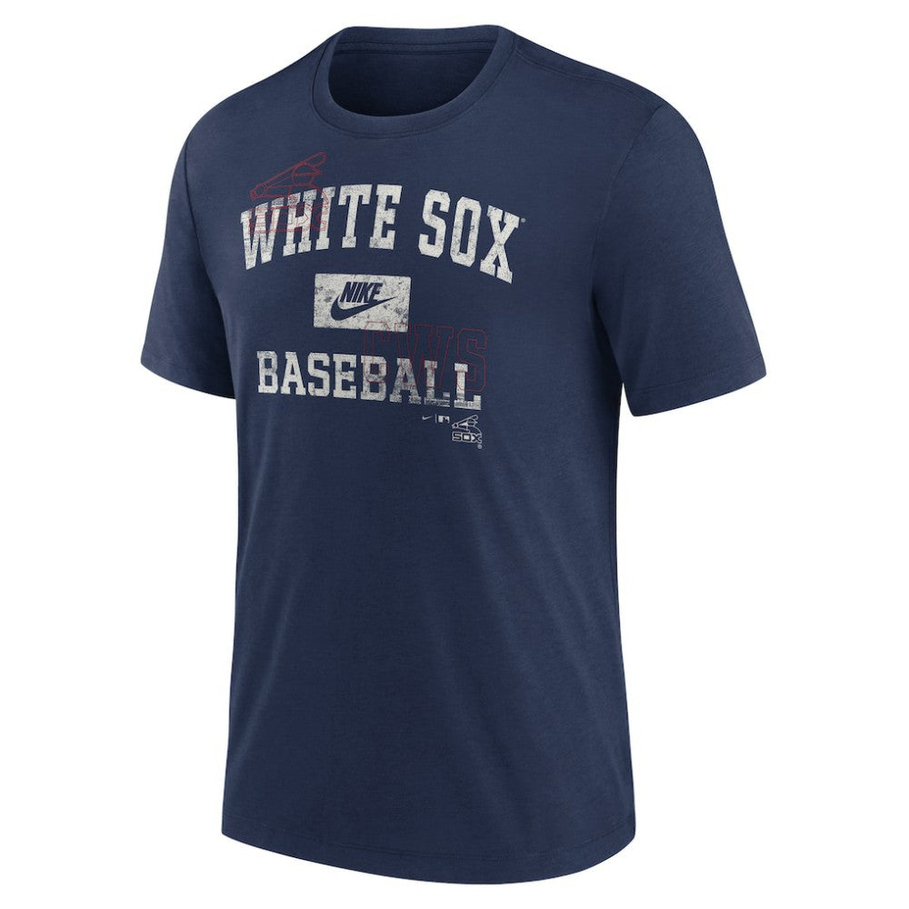 Chicago White Sox Nike Cooperstown Collection Arch Tri-Blend T-Shirt - Navy - Nike Sale