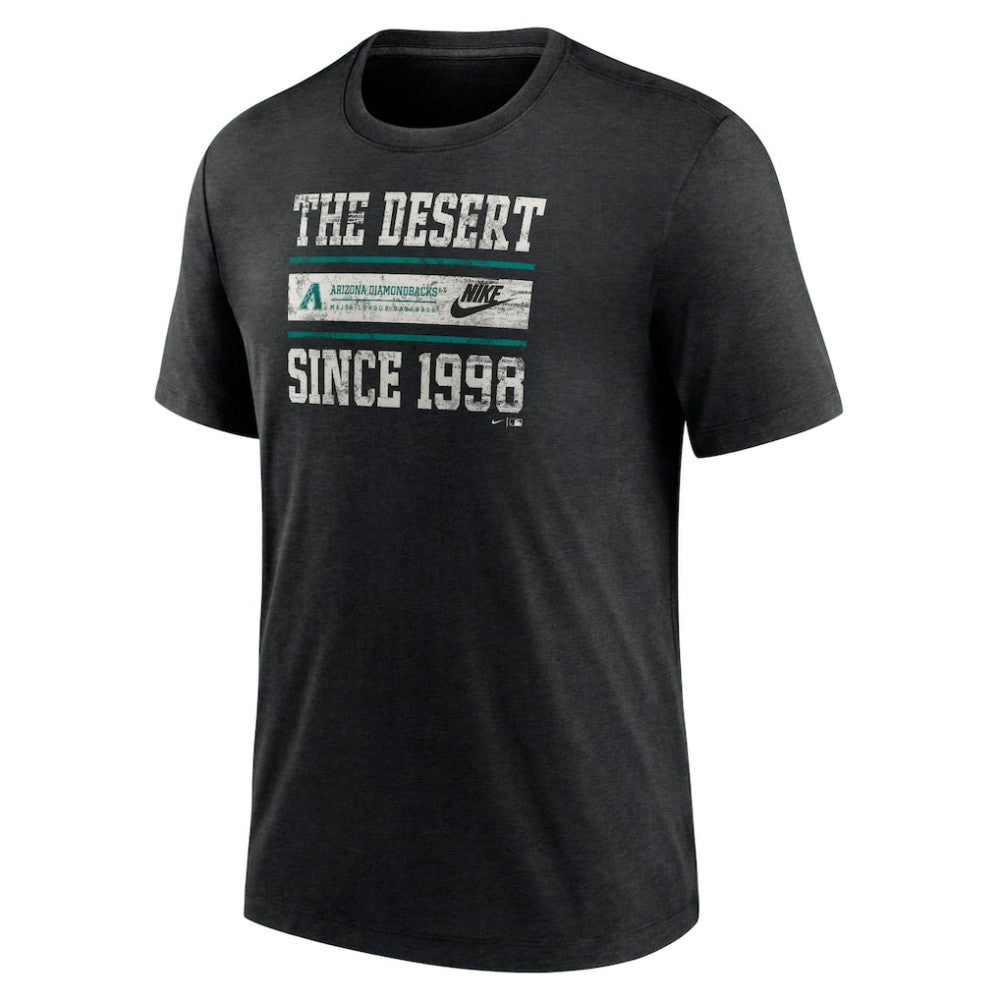 Arizona Diamondbacks Nike Cooperstown Collection Local Stack Tri-Blend T-Shirt - Heather Black - Nike Sale
