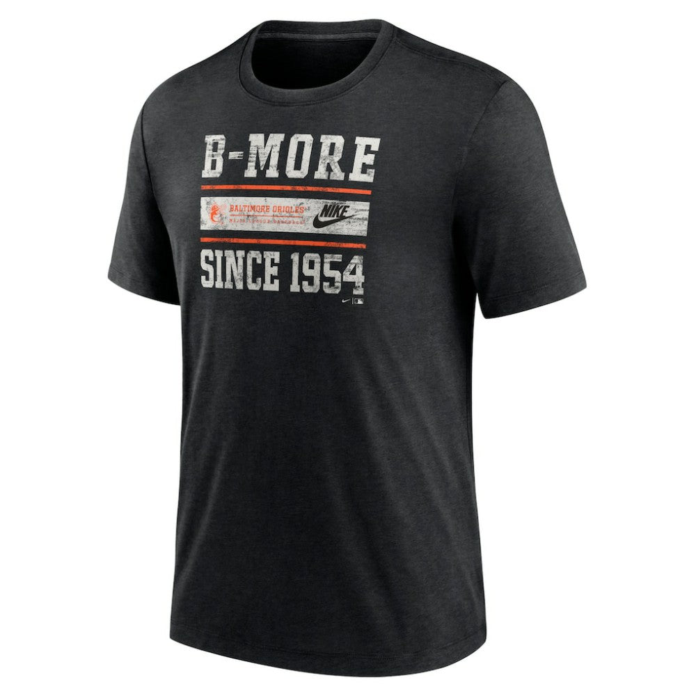 Baltimore Orioles Nike Cooperstown Collection Local Stack Tri-Blend T-Shirt - Heather Black - Nike on Sale