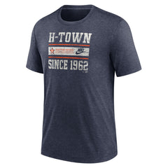 Houston Astros Nike Cooperstown Collection Local Stack Tri-Blend T-Shirt - Heather Navy - Nike Lifestyle