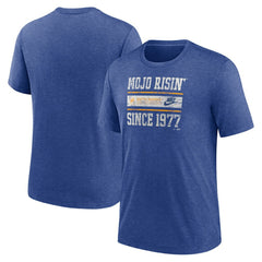 Seattle Mariners Nike Cooperstown Collection Local Stack Tri-Blend T-Shirt - Heather Royal - Nike Online