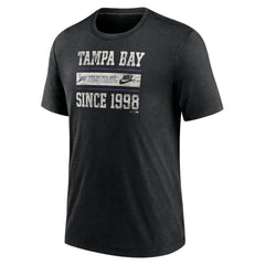 Tampa Bay Rays Nike Cooperstown Collection Local Stack Tri-Blend T-Shirt - Heather Black - Nike Sale