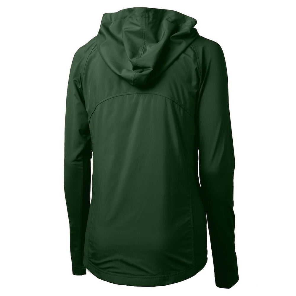 Philadelphia Eagles Cutter & Buck Women's Gridiron Classics Logo Adapt Eco Knit Hybrid Recycled Full-Zip Hoodie Hunter Green