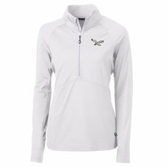 Philadelphia Eagles Cutter & Buck Women's Gridiron Classics Logo Adapt Eco Knit Stretch Recycled Half-Zip Pullover Top White