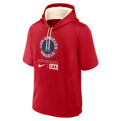 Los Angeles Angels Nike City Connect Color Block Short Sleeve Pullover Hoodie - Red - Nike on Sale