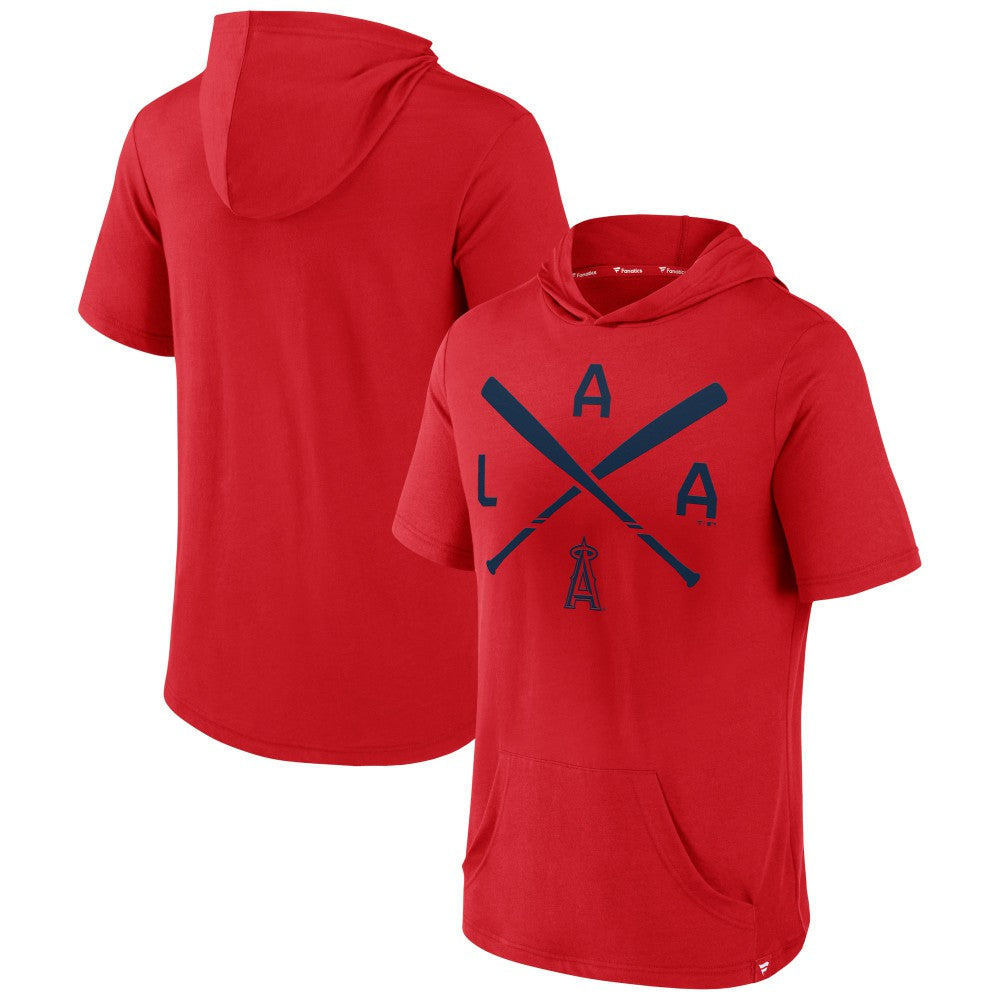 Los Angeles Angels Fanatics Iconic Rebel Short Sleeve Hooded Top - Red - Fanatics Sale