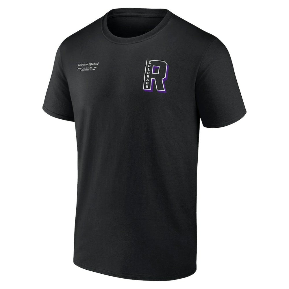 Colorado Rockies Fanatics Split Zone T-Shirt - Black - Fanatics Lifestyle