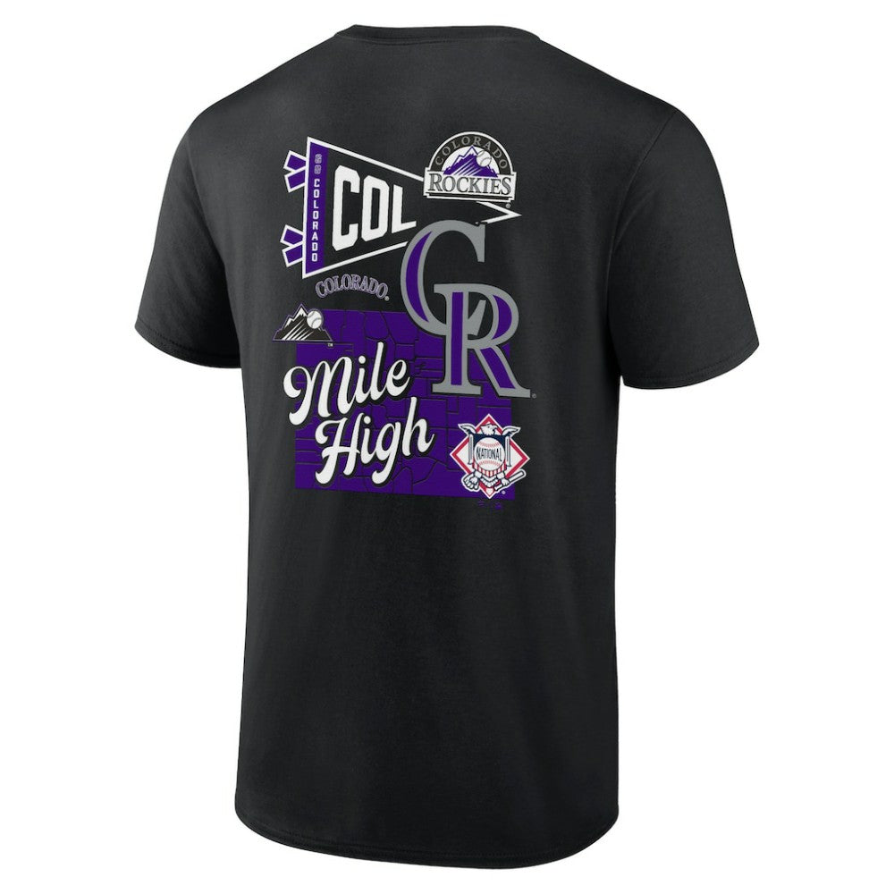 Colorado Rockies Fanatics Split Zone T-Shirt - Black - Fanatics Lifestyle