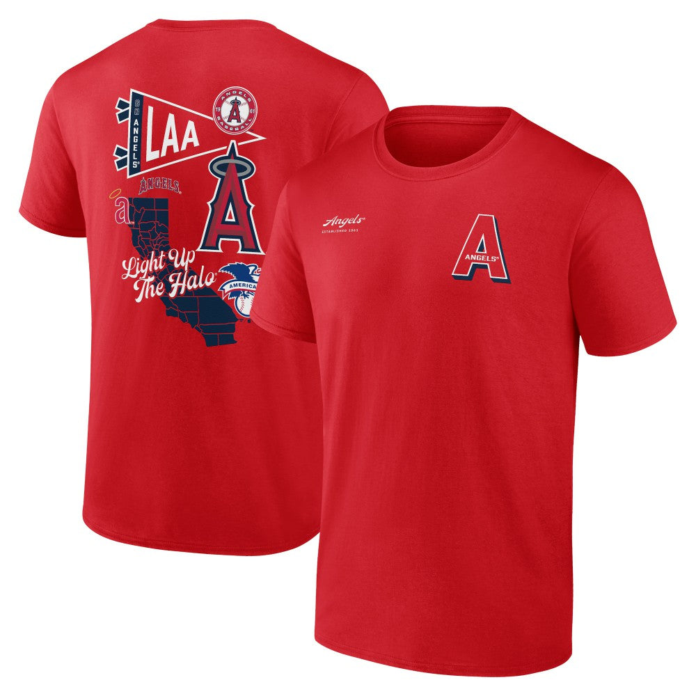 Los Angeles Angels Fanatics Split Zone T-Shirt - Red - Fanatics Sale