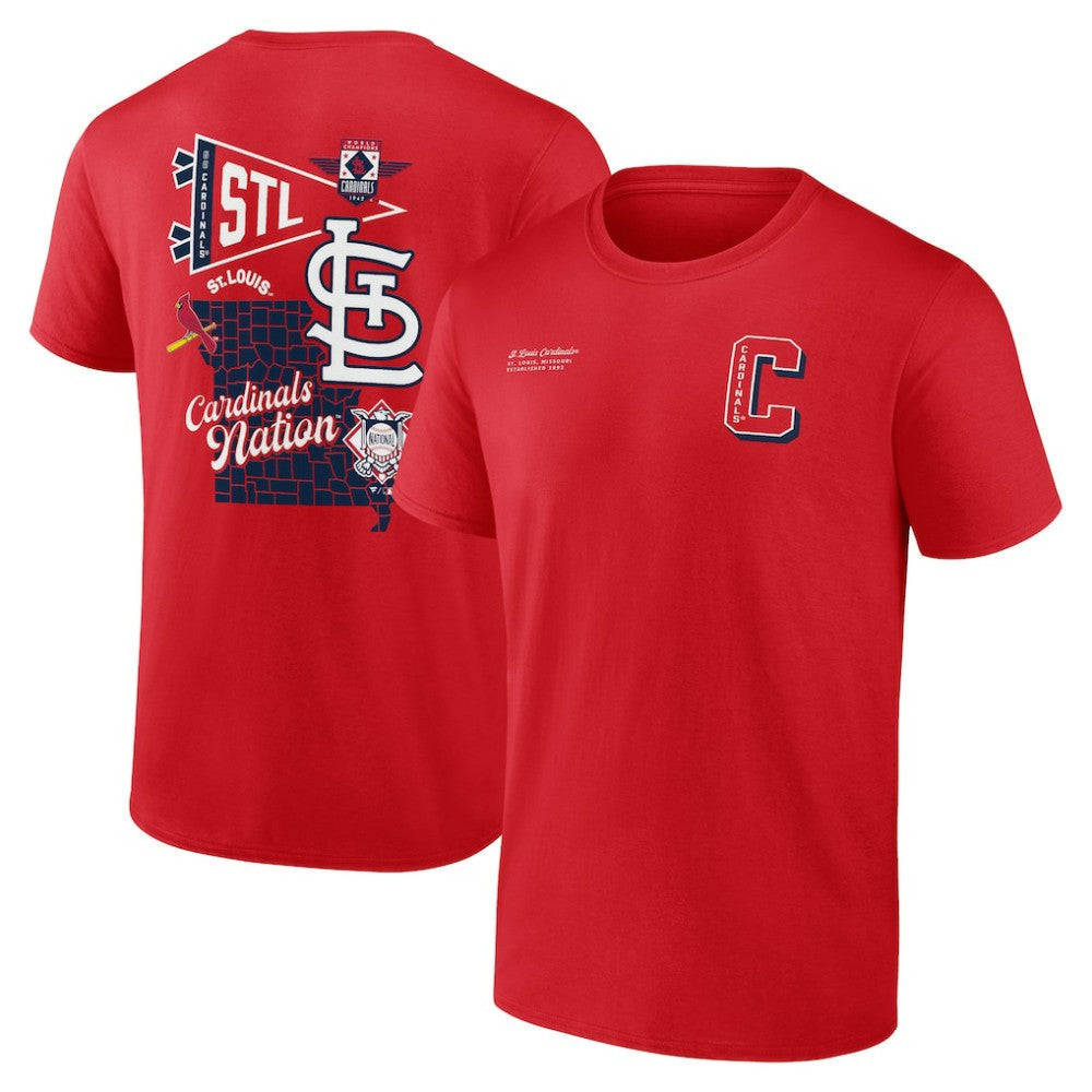 St. Louis Cardinals Fanatics Split Zone T-Shirt - Red - Fanatics Discount