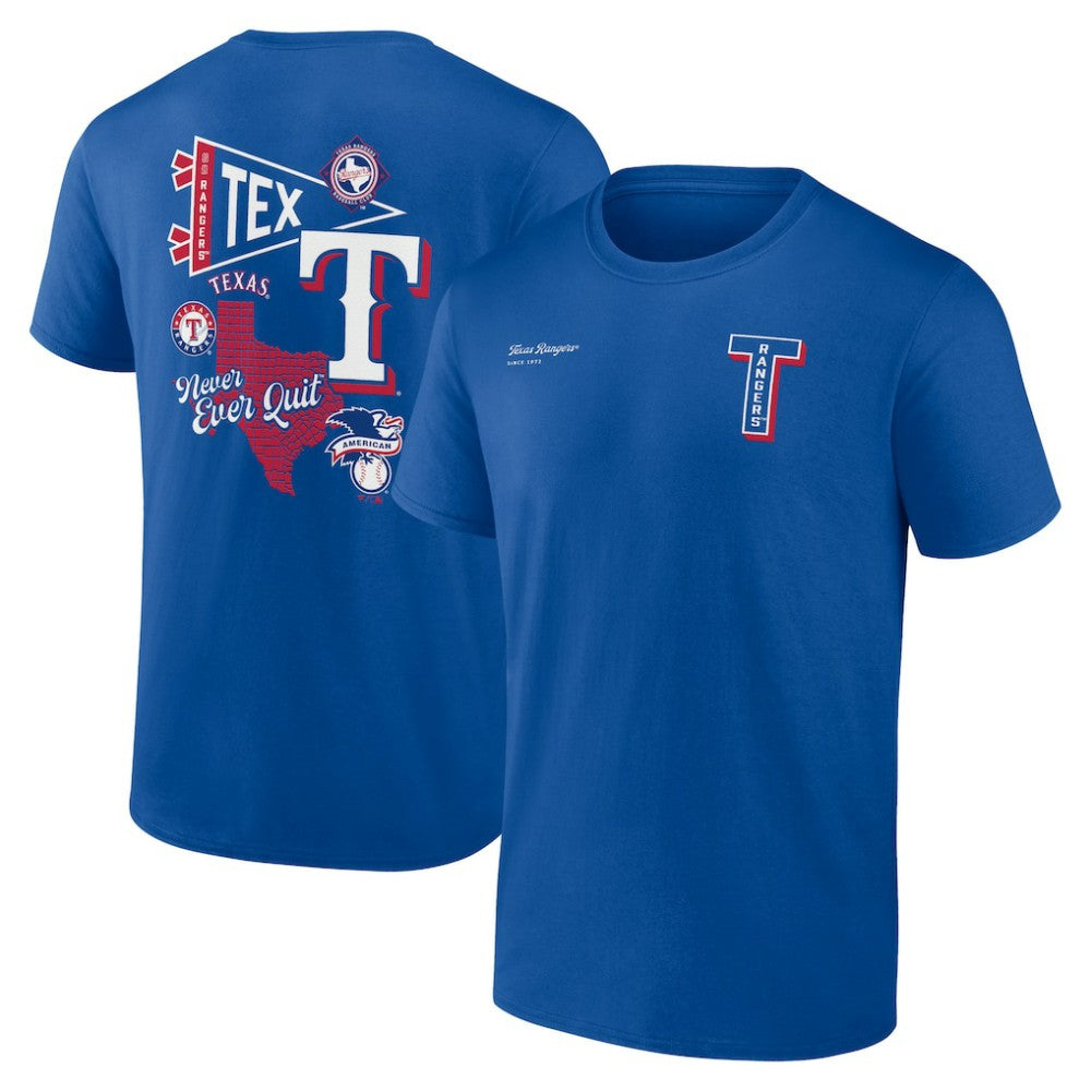 Texas Rangers Fanatics Split Zone T-Shirt - Royal - Fanatics Lifestyle