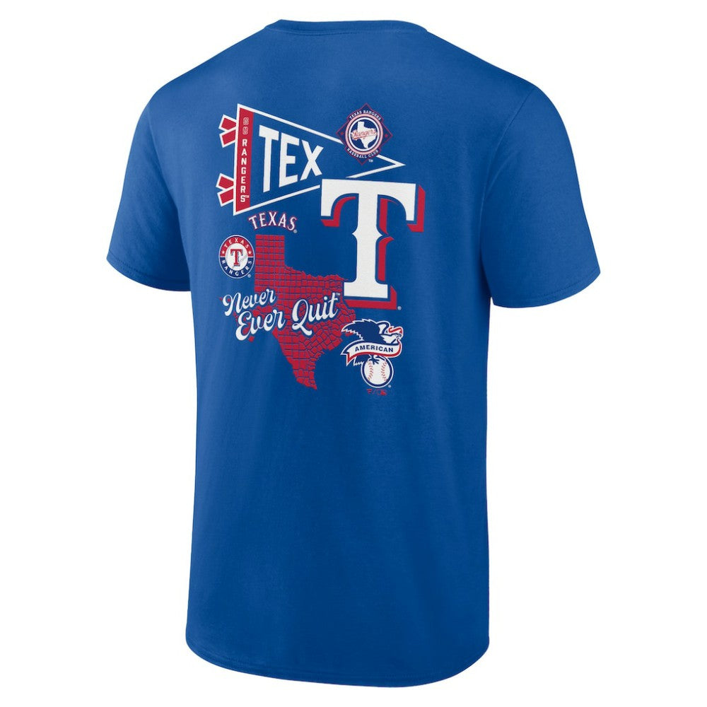 Texas Rangers Fanatics Split Zone T-Shirt - Royal - Fanatics Lifestyle