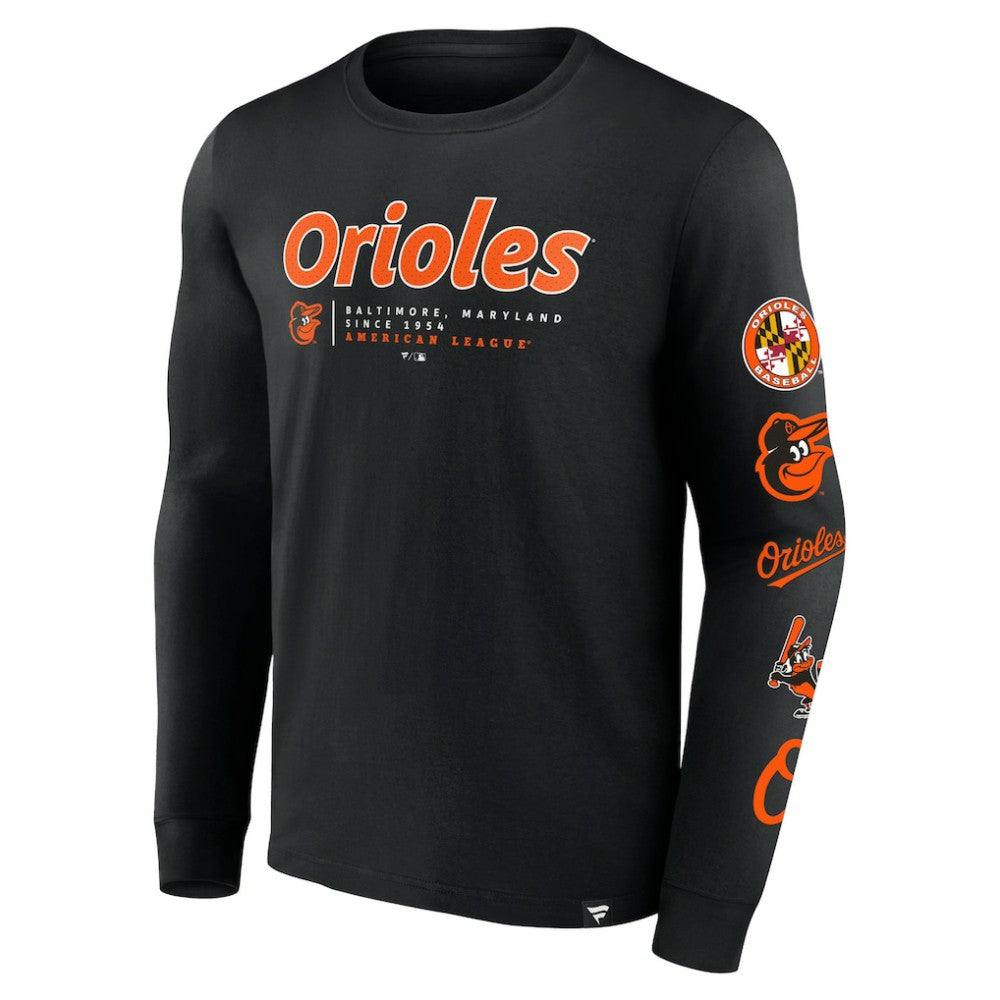 Baltimore Orioles Fanatics Strike the Goal Long Sleeve T-Shirt - Black - Fanatics on Sale