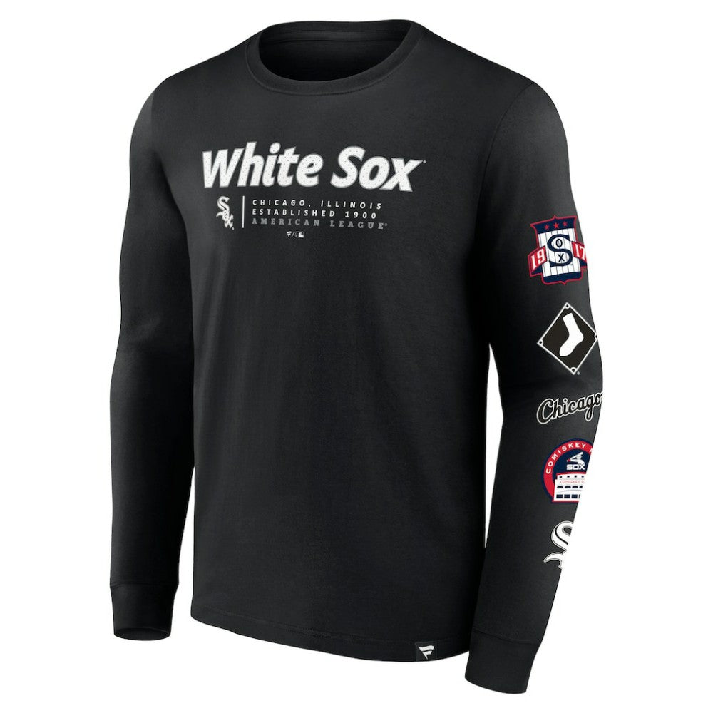 Chicago White Sox Fanatics Strike the Goal Long Sleeve T-Shirt - Black - Fanatics Lifestyle
