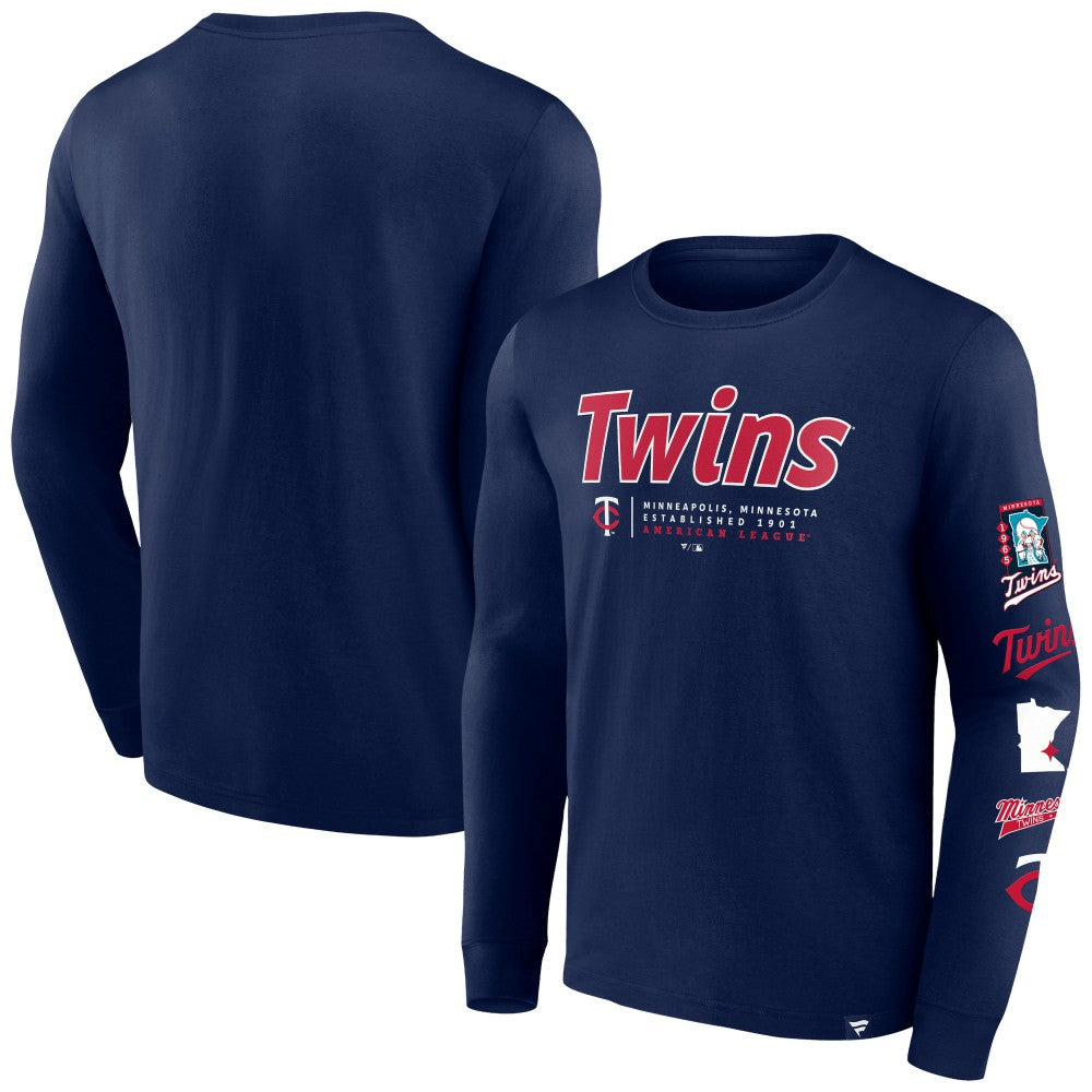 Minnesota Twins Fanatics Strike the Goal Long Sleeve T-Shirt - Navy - Fanatics Online