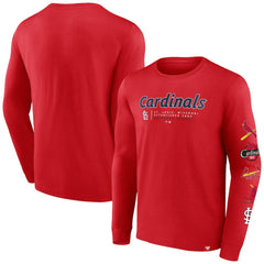 St. Louis Cardinals Fanatics Strike the Goal Long Sleeve T-Shirt - Red - Fanatics Lifestyle