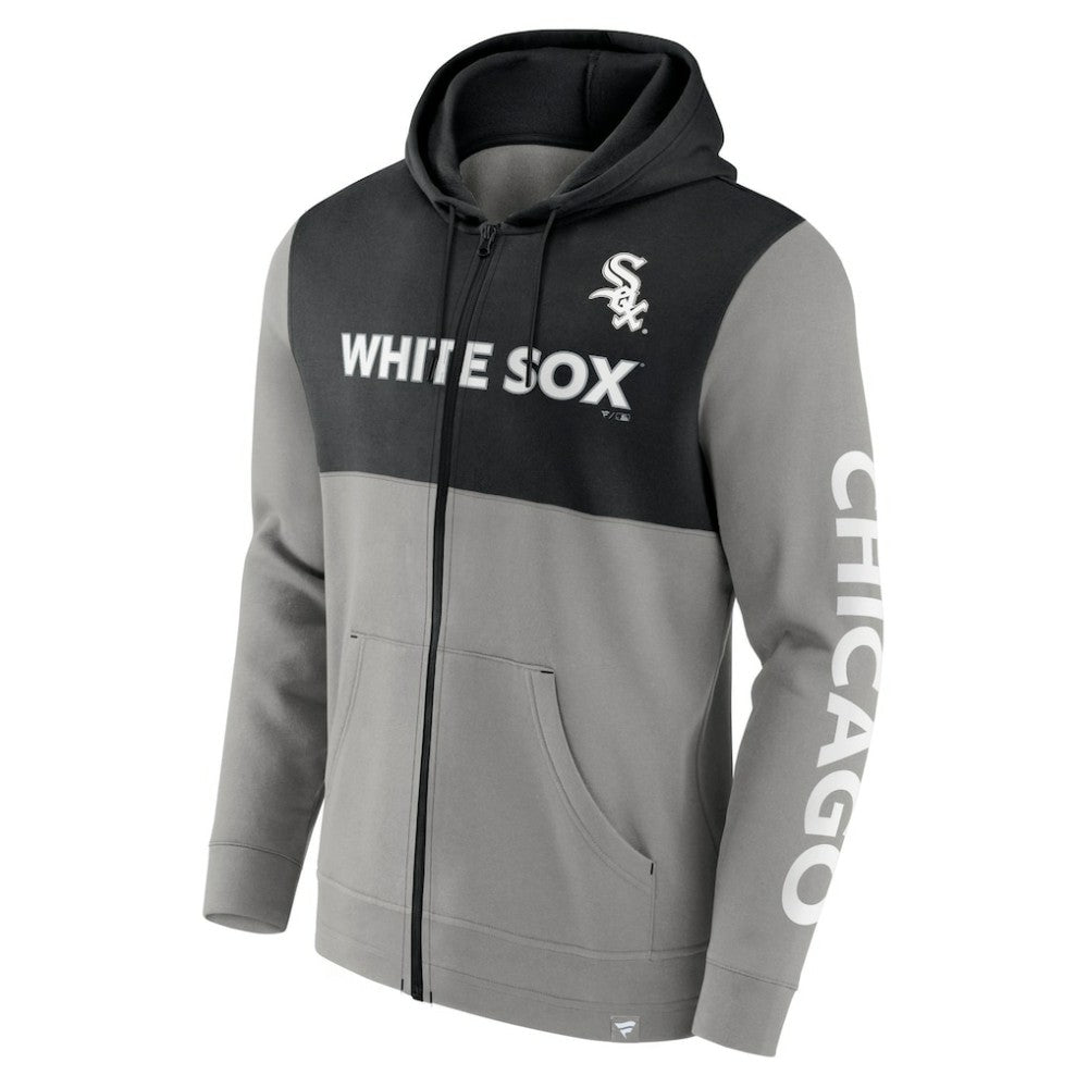 Chicago White Sox Fanatics Ace Hoodie Full-Zip Sweatshirt - Gray/Black - Fanatics Discount