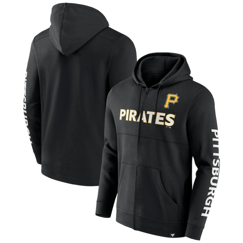 Pittsburgh Pirates Fanatics Ace Hoodie Full-Zip Sweatshirt - Black - Fanatics Online