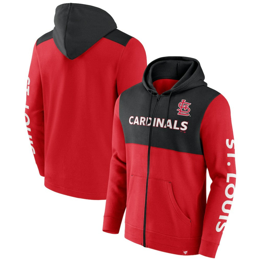 St. Louis Cardinals Fanatics Ace Hoodie Full-Zip Sweatshirt - Red/Black - Fanatics Online