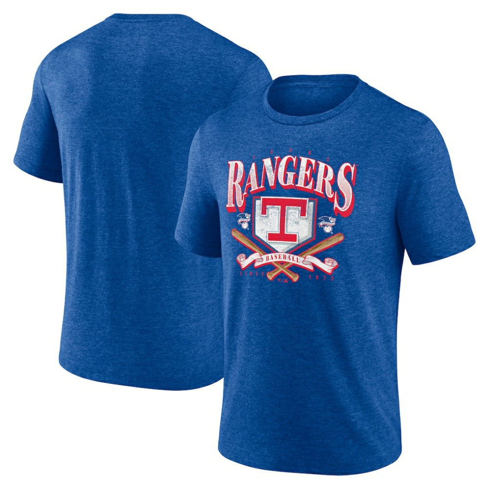 Texas Rangers Fanatics Home Team Tri-Blend T-Shirt - Heather Royal - Fanatics on Sale