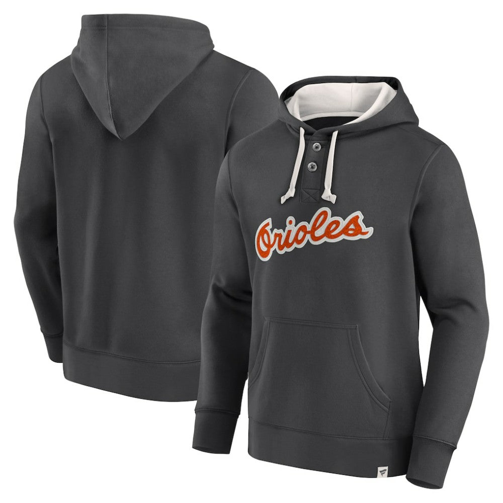 Fanatics Baltimore Orioles Black Plan for Adversity Henley Fleece Pullover Hoodie - Fanatics Online
