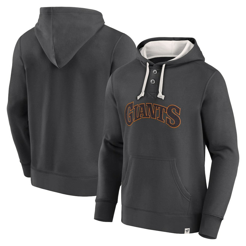 Fanatics San Francisco Giants Black Plan for Adversity Henley Fleece Pullover Hoodie - Fanatics on Sale
