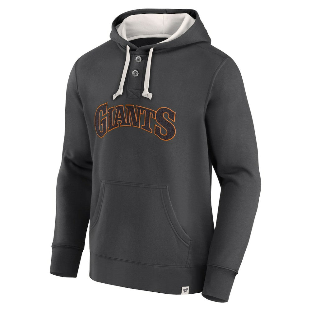 Fanatics San Francisco Giants Black Plan for Adversity Henley Fleece Pullover Hoodie - Fanatics on Sale