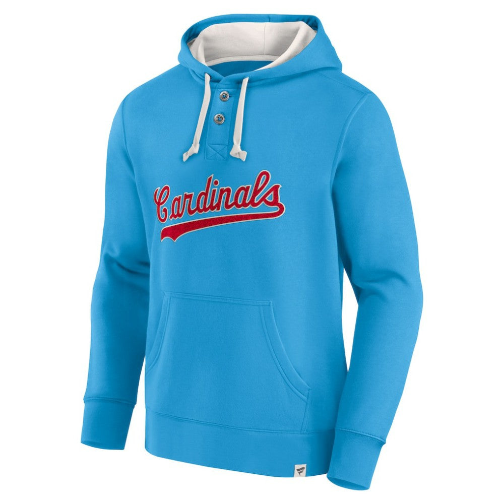 Fanatics St. Louis Cardinals Light Blue Plan for Adversity Henley Fleece Pullover Hoodie - Fanatics Lifestyle