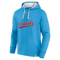 Fanatics St. Louis Cardinals Light Blue Plan for Adversity Henley Fleece Pullover Hoodie - Fanatics Lifestyle