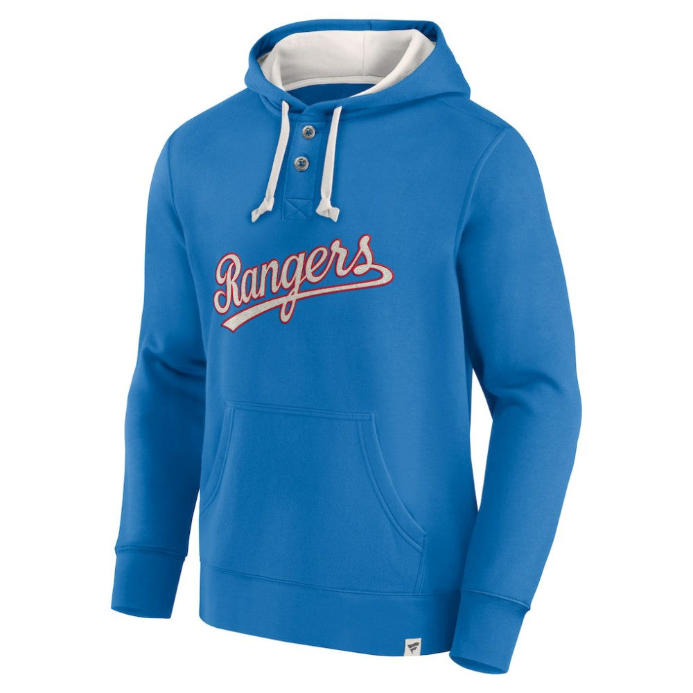 Fanatics Texas Rangers Royal Plan for Adversity Henley Fleece Pullover Hoodie - Fanatics on Sale
