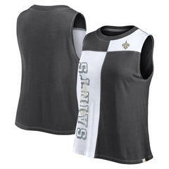 Fanatics New Orleans Saints FanaticsWomen's Script Color Block Tank Top Black/White