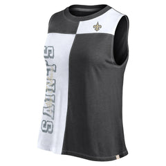 Fanatics New Orleans Saints FanaticsWomen's Script Color Block Tank Top Black/White